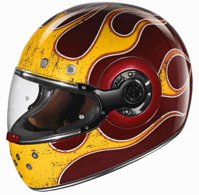 SMK Retro Inferno Gloss Red Yellow Orange (GL347) Helmet