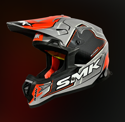 SMK Allterra Maverix Grey Black Orange Gloss (GL627) Helmet