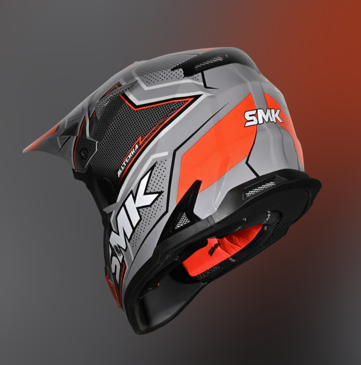 SMK Allterra Maverix Grey Black Orange Gloss (GL627) Helmet