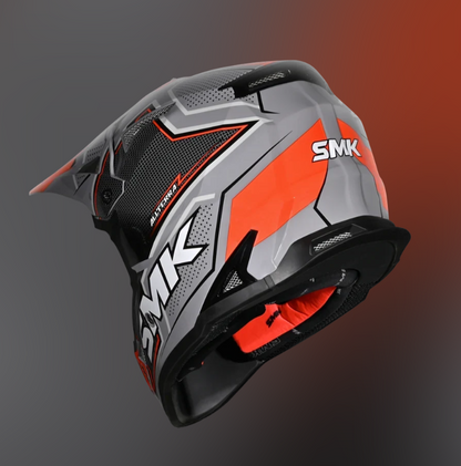 SMK Allterra Maverix Grey Black Orange Gloss (GL627) Helmet