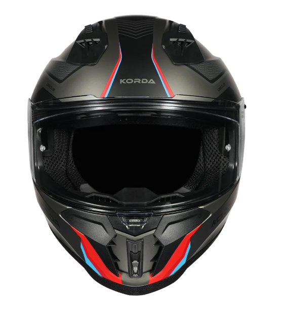 KORDA EVO ORCUS MATT GREY BLUE RED W/P FULL FACE HELMET ISI CERTIFIED