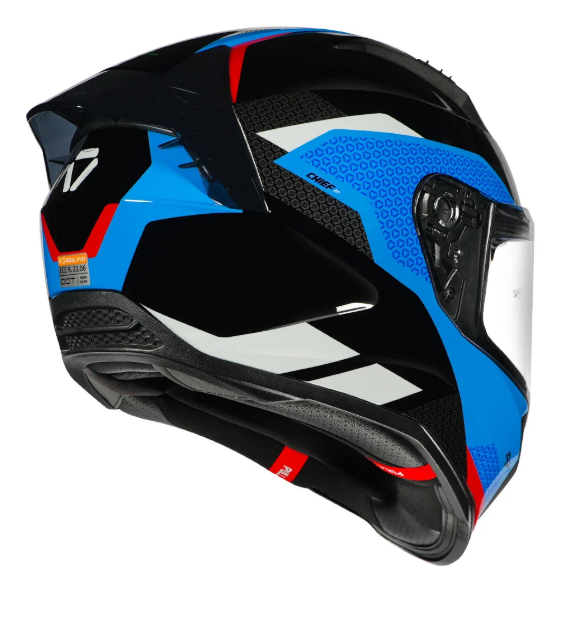 KORDA EVO CHIEF GLOSS BLACK BLUE W/P FULL FACE HELMET ISI CERTIFIED