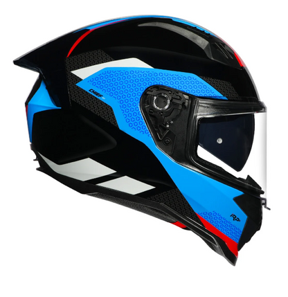 KORDA EVO CHIEF GLOSS BLACK BLUE W/P FULL FACE HELMET ISI CERTIFIED