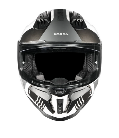KORDA EVO Styx GLOSS WHITE and GREY W/P FULL FACE HELMET ISI CERTIFIED