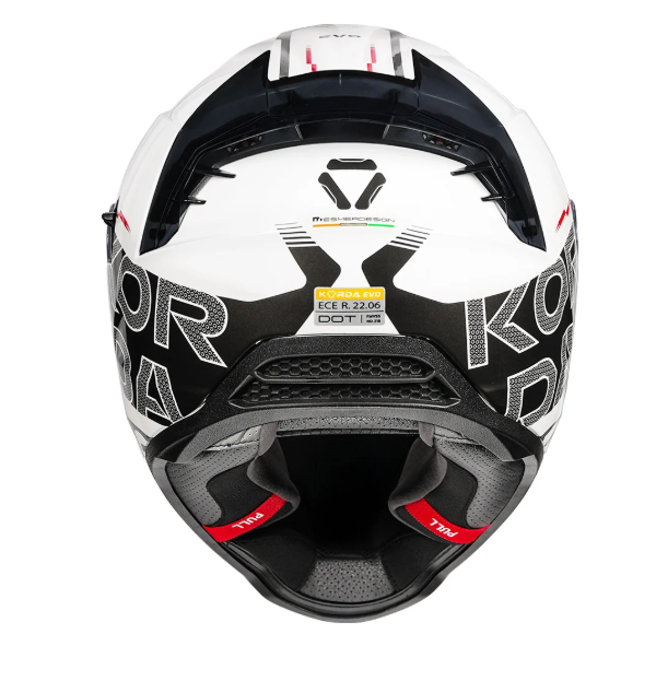 KORDA EVO Styx GLOSS WHITE and GREY W/P FULL FACE HELMET ISI CERTIFIED