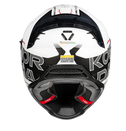 KORDA EVO Styx GLOSS WHITE and GREY W/P FULL FACE HELMET ISI CERTIFIED