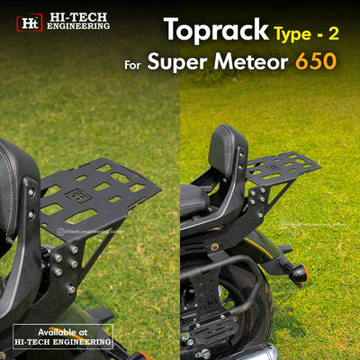 Super Meteor 650 Top Rack Plate Structure (Black Matt) – RESM 103 / HT EXHAUST