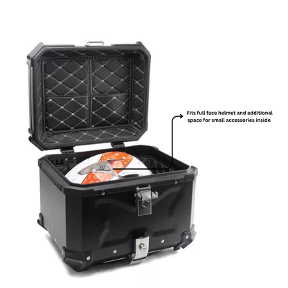 TAANC Nomad Atlas Top Box – Stealth Black | 45L Aluminium MC Motorcycle Touring Storage Box