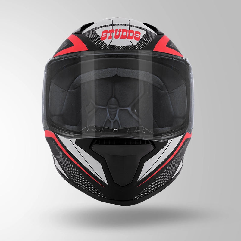 STUDDS THUNDER D1 LIGHTVOLT DECOR BLACK / RED & ORANGE FULL FACE HELMET