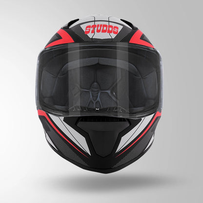 STUDDS THUNDER D1 LIGHTVOLT DECOR BLACK / RED & ORANGE FULL FACE HELMET