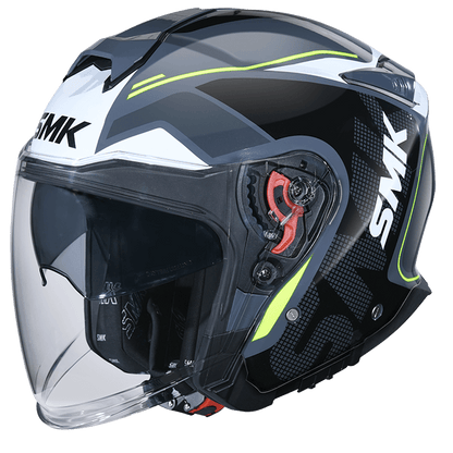 SMK GTJ Tourer open face half helmet - Black Grey Neon MATT (MA614)