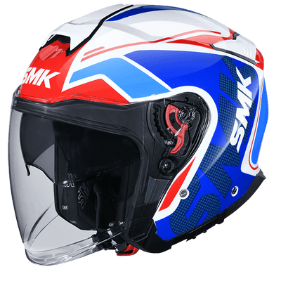 SMK GTJ TOURER HALF FACE HELMET GL135 (Gloss White Blue)