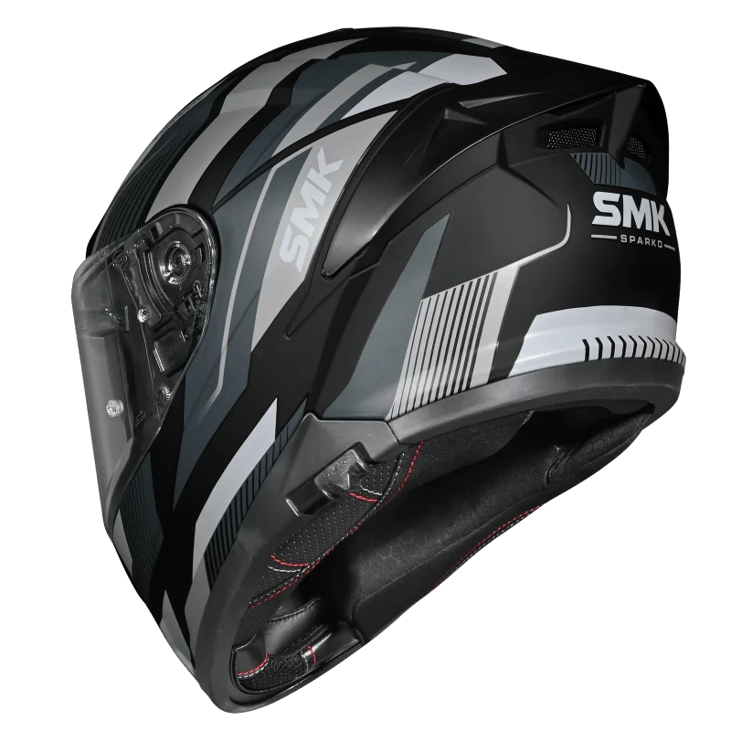 SMK Typhoon Sparko Gloss Black Grey (GL266) Helmet