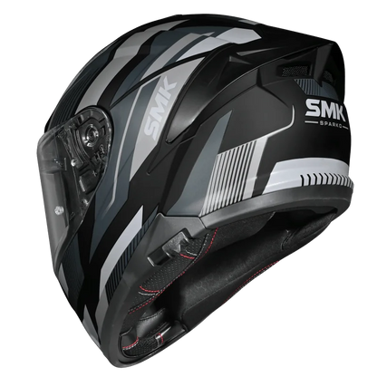 SMK Typhoon Sparko Gloss Black Grey (GL266) Helmet