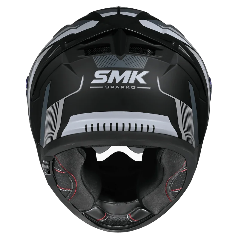 SMK Typhoon Sparko Gloss Black Grey (GL266) Helmet