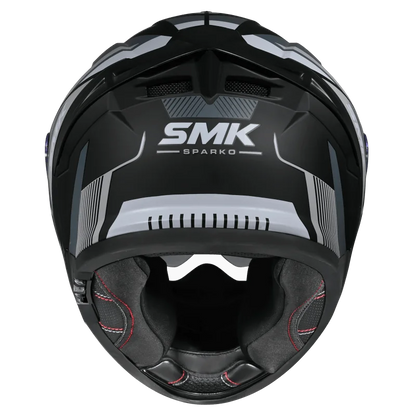 SMK Typhoon Sparko Gloss Black Grey (GL266) Helmet