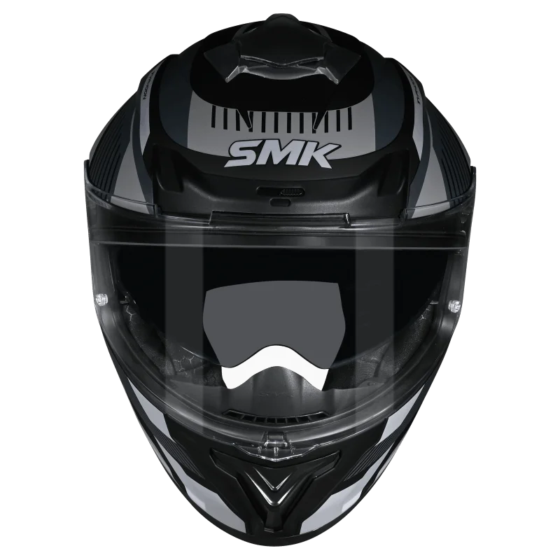 SMK Typhoon Sparko Gloss Black Grey (GL266) Helmet