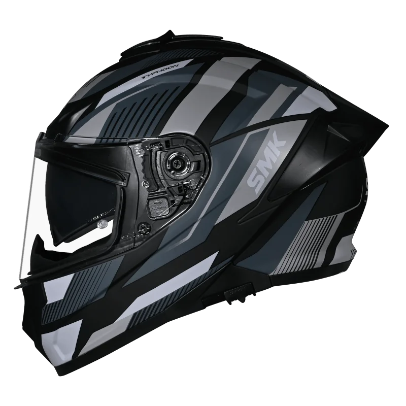 SMK Typhoon Sparko Gloss Black Grey (GL266) Helmet