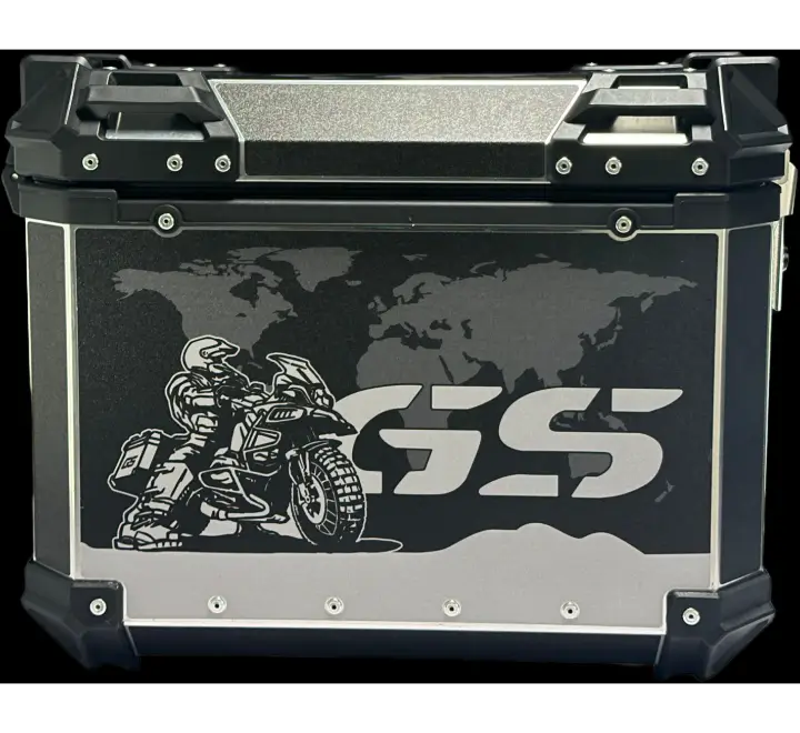 LGP GS TRAVEL 45 litres black and white touring top box with graphics premium