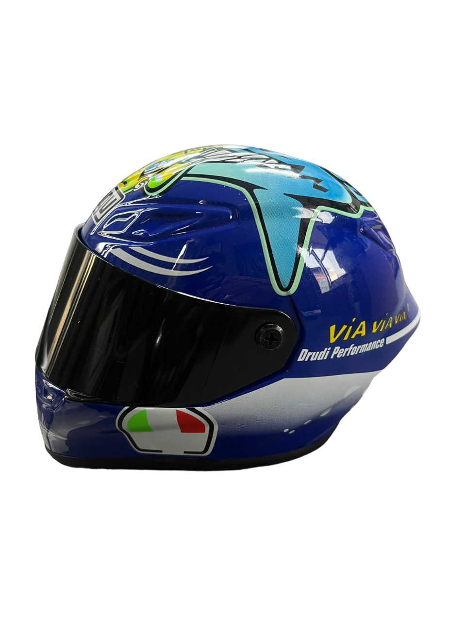 AGV Sharky Blue drudi performance Scale model miniature helmet – SPARIFY