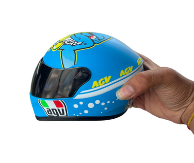AGV sky blue with graphics Scale model miniature cat helmet