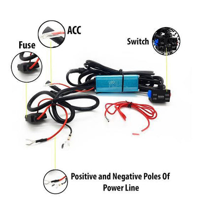 LIU HJG Premium Wire Harness Dual Colour - With Dual Switch/Relay/Fuse/Flasher