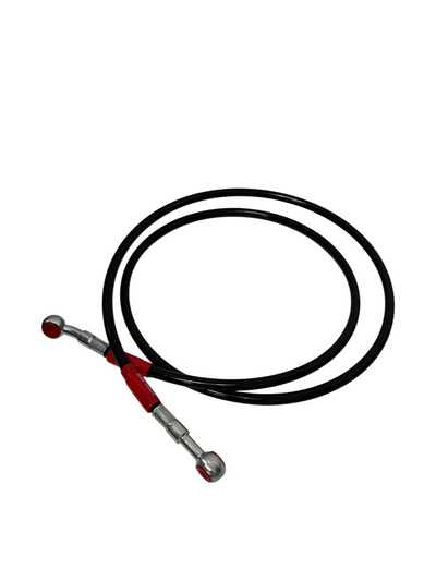 STEEL BRAIDED DISC HOSE PIPE 140CM BLACK SUITABLE FOR ALL BIKES  - BLACK
