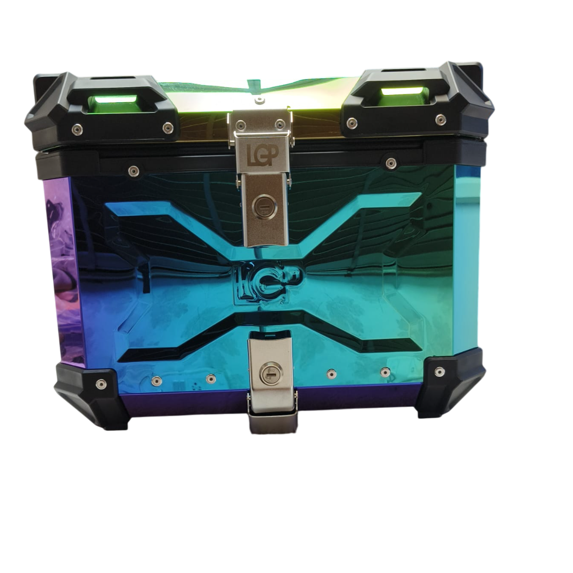 LGP rainbow large capacity aluminium top box 45 ltrs (fits all motorcycle) - color plating premium top box