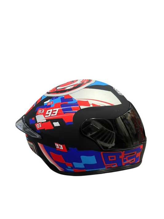 Shoei 93 black red blue button Creative Motorcycle Collectible Miniature helmet