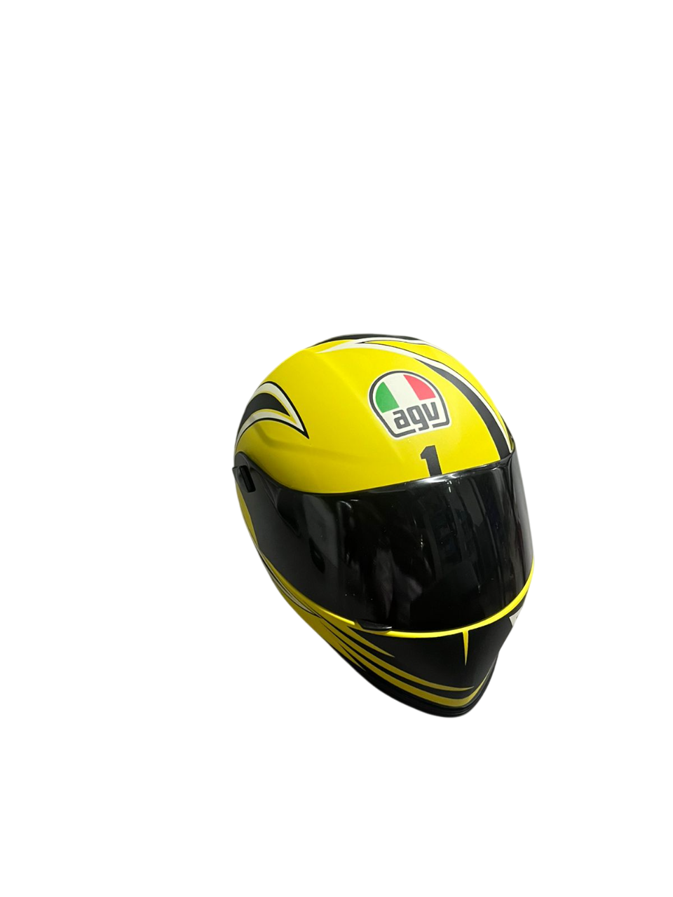agv helmet black and yellow AGV Yellow Black Creative Motorcycle Collectible Miniature helmet – SPARIFY