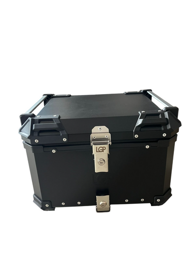 LGP 55 litres aluminium top box - black ( free backrest cushion pad )
