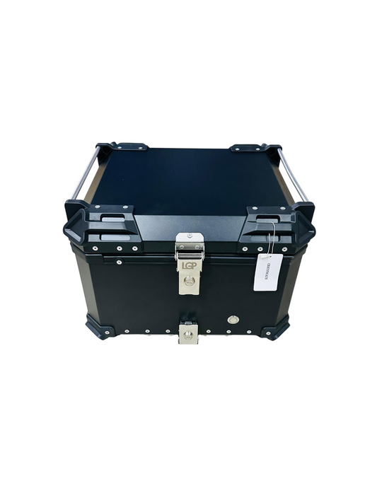 LGP 55L Aluminium Motorcycle Refrigerator Top Box Case (Hot and cold both) – Universal Waterproof Tail Box for Helmets & Luggage (Black)