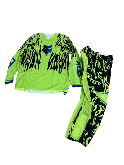 F.O.X Racing 180 Peril Motocross Jersey & Pants - Black & Flo Green