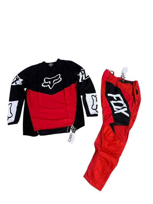 F.O.X Racing 180 Revn Motocross Jersey & Pants - Red & Black