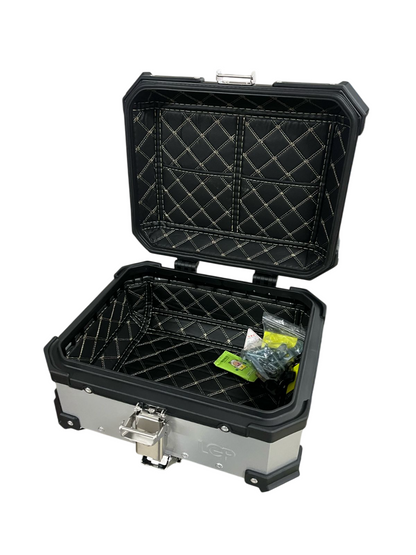 LGP 25 litres | aluminium top box | SILVER ( fits all motorcycles ) - 1 YEAR WARRANTY