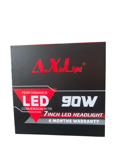 AXL | Minus Headlight ( WITH RING )  | LED 7inch | 90W | Yellow - White | Waterproof | compatible for royal enfield , mahindra thar , gypsy , harley davidson models ( 1 unit) - 6 MONTHS WARRANTY