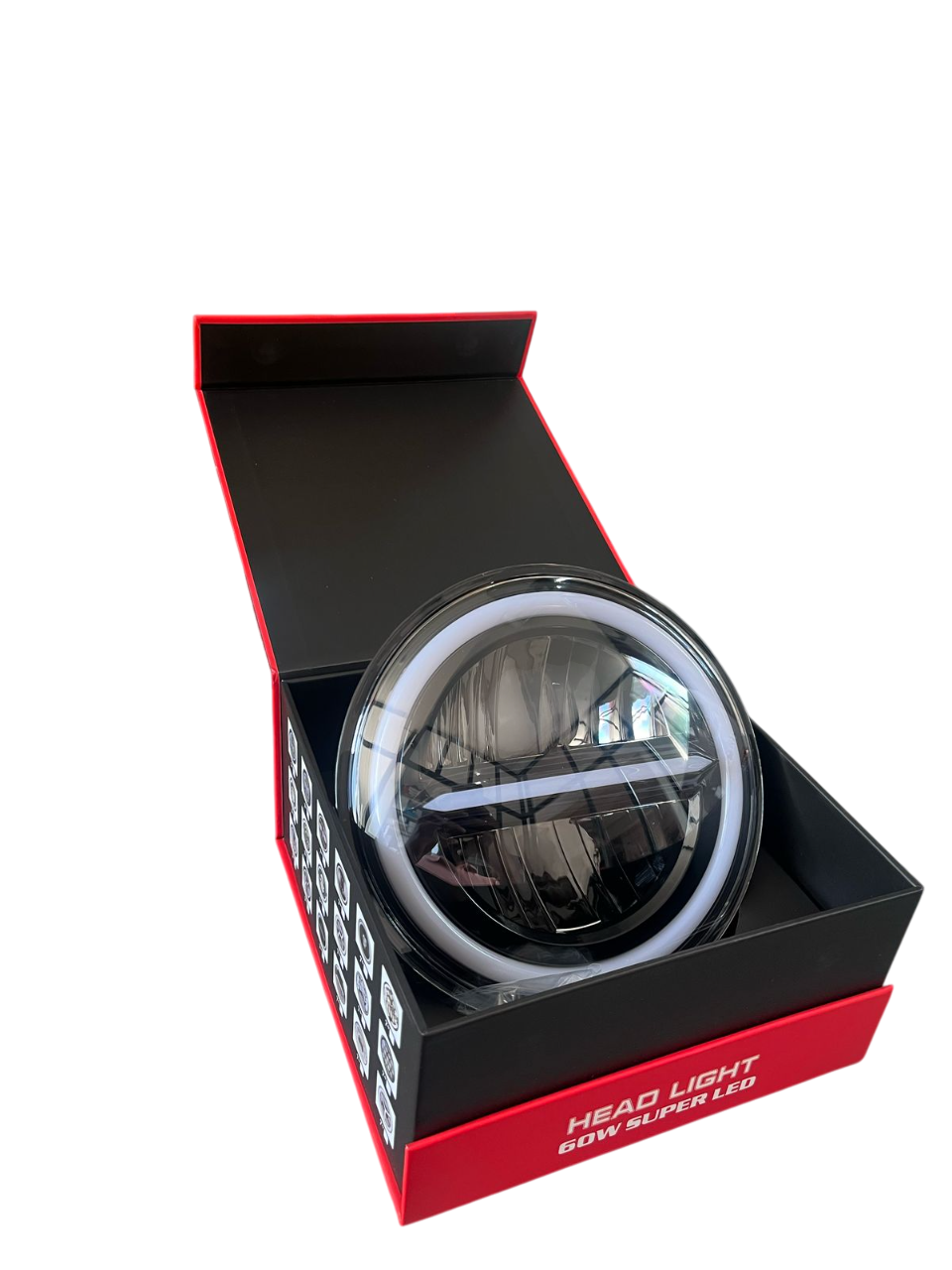 AXL | Minus Headlight ( WITH RING )  | LED 7inch | 90W | Yellow - White | Waterproof | compatible for royal enfield , mahindra thar , gypsy , harley davidson models ( 1 unit) - 6 MONTHS WARRANTY