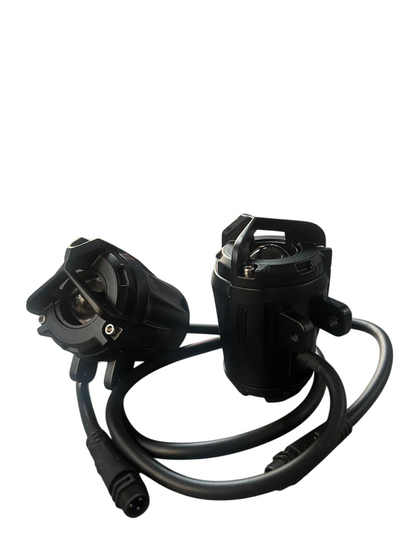 LIU HJG | Original 80W (Mini Mercedes Y Lens Ultra Wide LED Fog Lights – Dual Color White/Yellow, Pair with Harness, Switch and Flasher (pack of 2)