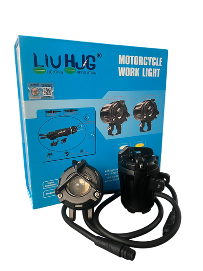 LIU HJG | Original 80W (Mini Mercedes Y Lens Ultra Wide LED Fog Lights – Dual Color White/Yellow, Pair with Harness, Switch and Flasher (pack of 2)
