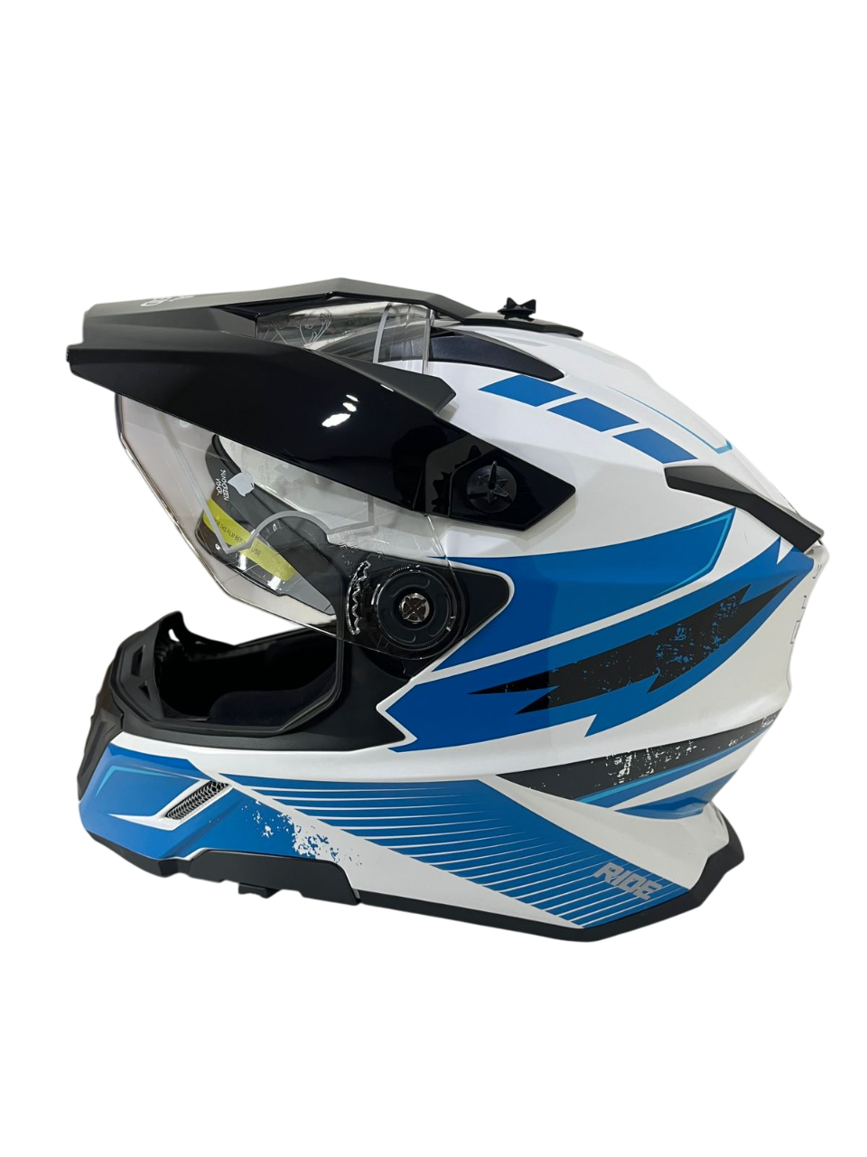 ROYAL ENFIELD OFF ROADING OPTIMUS DUAL SPORT MOTOCROSS HELMET - White Blue