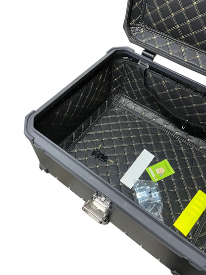 LGP 80 litres | aluminium alloy top box | Waterproof | BLACK PLAIN ( fits all motorcycles ) Ideal for long tourers
