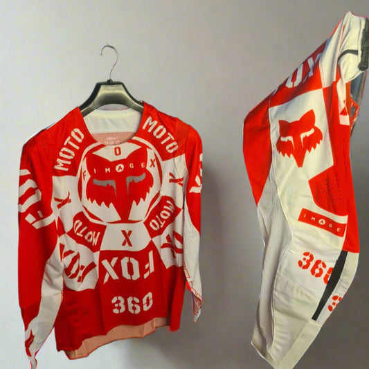 F.O.X Racing 2022 360 Nobyl Motocross Jersey & Pants kit - White and red
