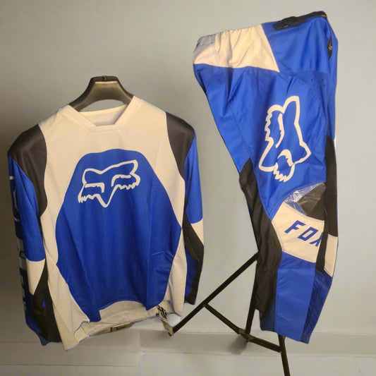 F.O.X Racing 2022 Youth 180 Lux Motocross Jersey & Pants Blue Kit