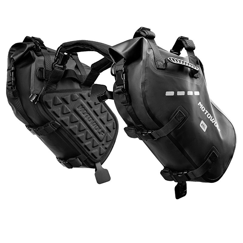 MOTOWOLF MB2 28L/48L Waterproof Pannier Bag / Saddle bag for Motorcycle Adventure High Quality Motorbike Saddle Drypack-Pair | BLACK - Universal