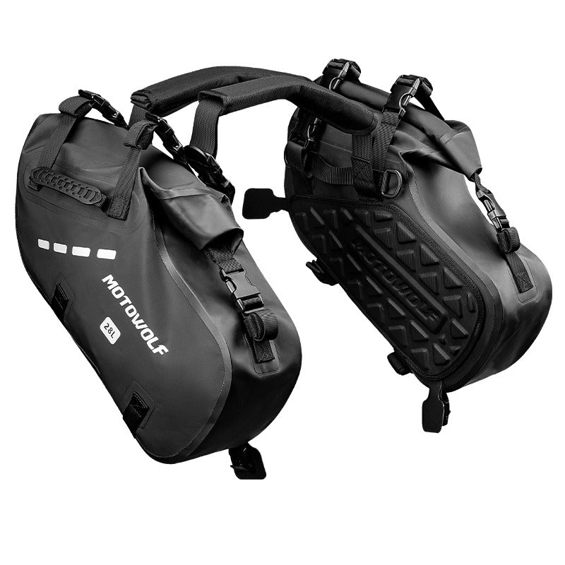 MOTOWOLF MB2 28L/48L Waterproof Pannier Bag / Saddle bag for Motorcycle Adventure High Quality Motorbike Saddle Drypack-Pair | BLACK - Universal