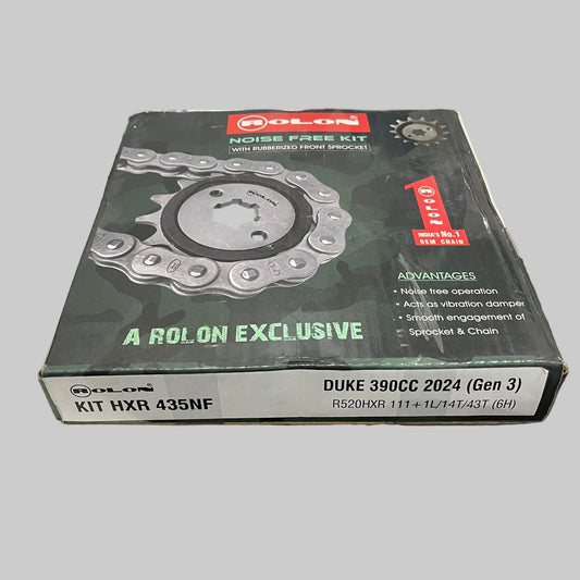 KTM DUKE 390 GEN 3 (2024 onwards) Rolon Noise Free Chain Sprocket Kit  HXR 435nf
