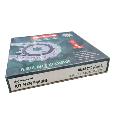 KTM DUKE 250 GEN 3 (2024 onwards) Rolon Noise Free Chain Sprocket Kit  HXR F 460NF