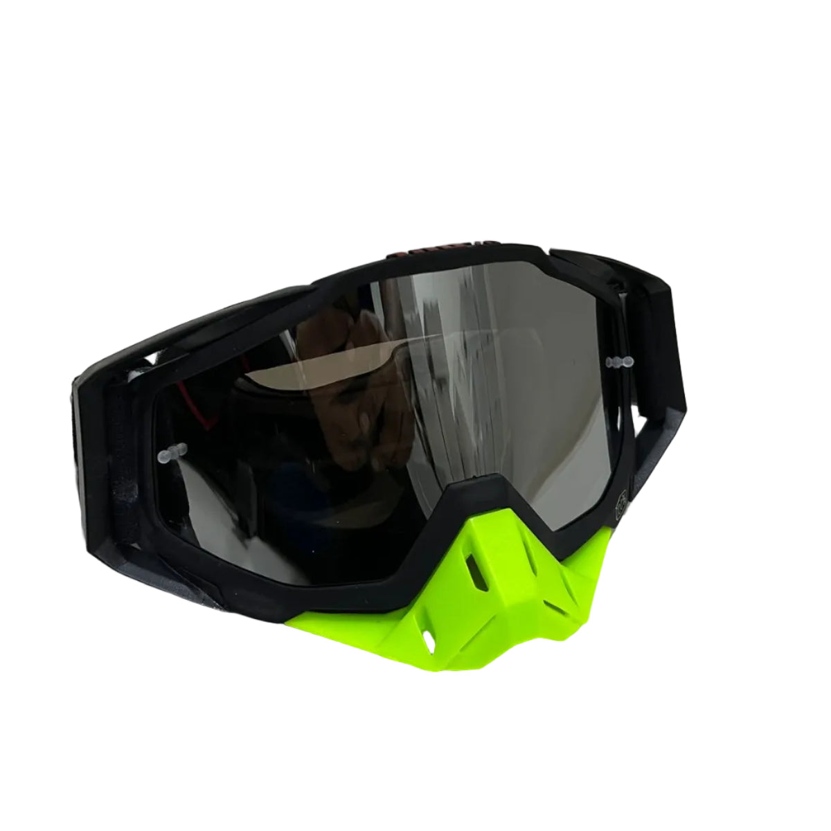 100% | Motocross & mountain biking Goggles |Black with neon nose tinted- 1 YEAR WARRANTY