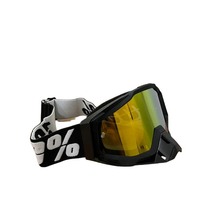 100% | Motocross & mountain biking Goggles |Black with gold tinted- 1 YEAR WARRANTY