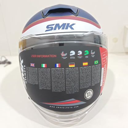 SMK GTJ LIBERO MA513 HALF FACE HELMET White Blue Maroon